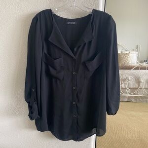 Women's Black Love Culture Blouse Size XL